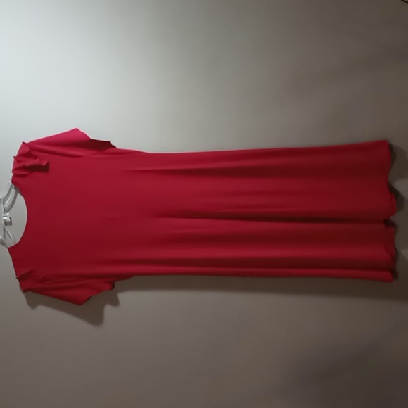 Sere Nade Red V Neck Knot and Ruffle Dress L - Picture 2 of 5